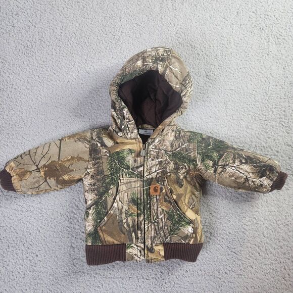 Carhartt Other - Carhartt Jacket Kids 6 Months Camouflage Hooded Zipper Ribbed Durable Outdoor